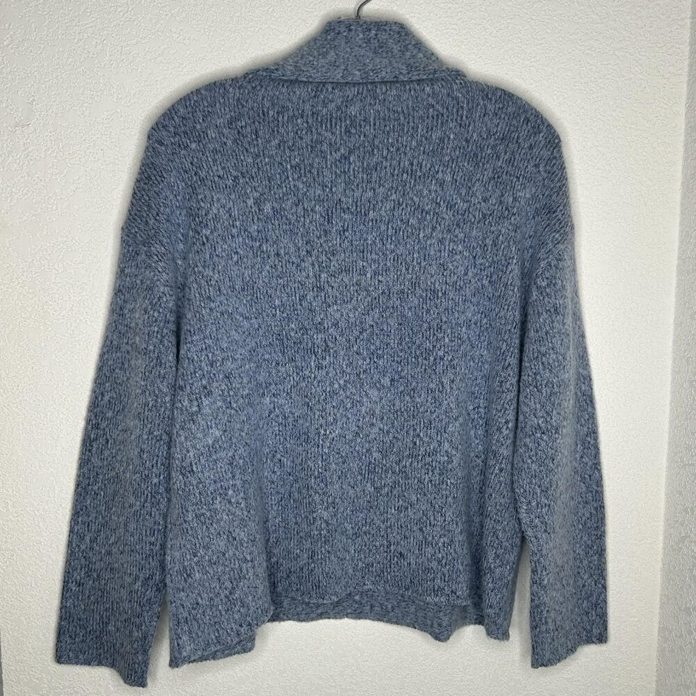 Eileen Fisher Sweater Womens Small Blue Merino Wool Cowl Neck Pullover Knit - Picture 2 of 10